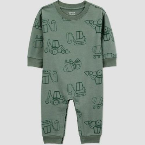 Carter's Just One You® Baby Boys' Construction Long Sleeve Romper - Green