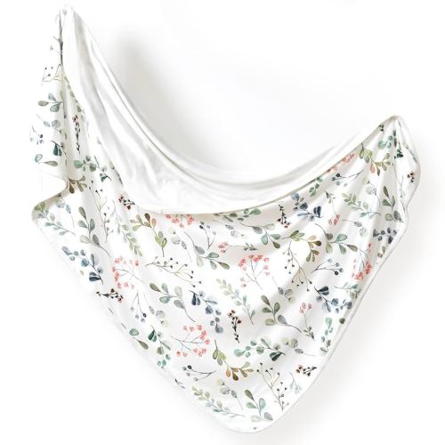 GRSSDER Baby Blankets Super Soft Jersey Knit Swaddle Blanket for Baby Girls and Boys, Double Layer Receiving Blankets 34 x 44 Inches Extra Large for Baby Show Gift, Watercolor Leaves