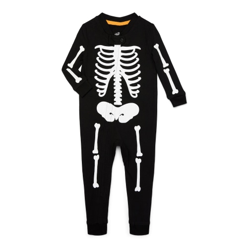 Glow In The Dark Skeleton One-Piece Pajamas