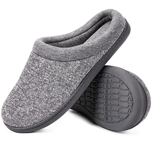 HomeTop Women's Knit Memory Foam Slippers Warm Soft House Shoes with Anti-slip Sole