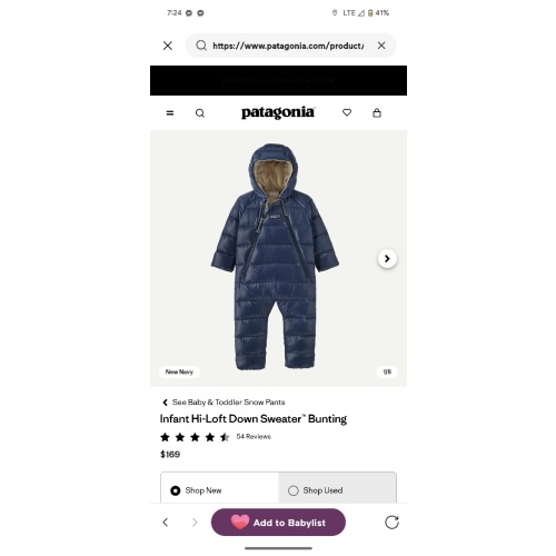 Patagonia Infant Hi-Loft Down Sweater™ Bunting