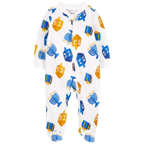 Baby Hanukkah 2-Way Zip Cotton Sleep & Play Pajamas