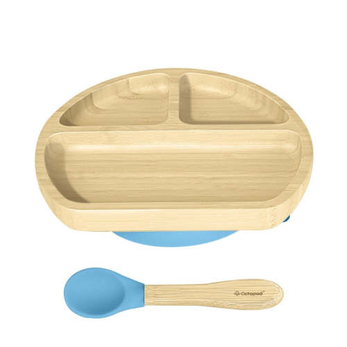 Octopod® Grey Bamboo Baby Suction Plate (Triangle)