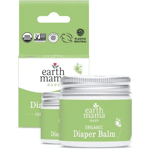 Earth Mama Organic Diaper Balm | Diaper Cream for Baby | EWG Verified, Petroleum & Artificial Fragrance-Free with Calendula for Sensitive Skin, 2-Fluid Ounce (2-Pack)