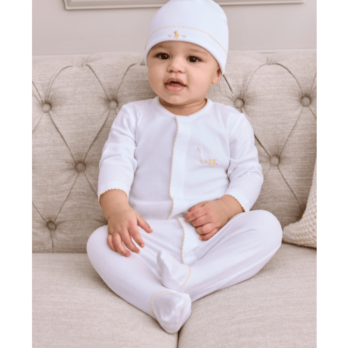 Premier Baby Duckling White/Yellow Hand Emb. Footie