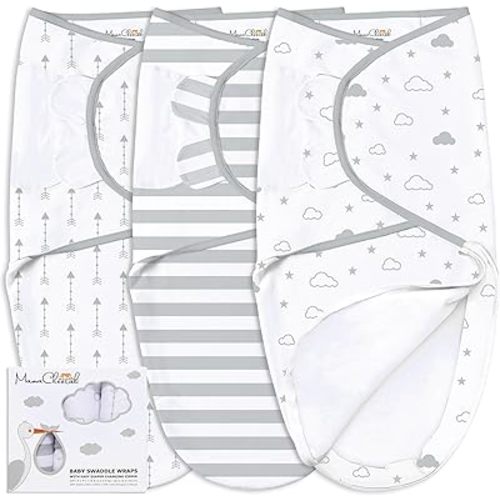 Mama Cheetah Baby Swaddle Blanket with Zipper, Newborn Swaddle Sack, Baby Swaddles Sleep Sack 0-3 Months, Baby Swaddle Wrap with Easy Change Zipper for Baby Boy & Baby Girl, 3-Pack