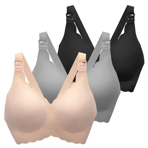 MomWills Nursing Bras for Breastfeeding, Seamless Ultra Comfort Maternity Bra, Natural Shape Pregnancy Bras for Women