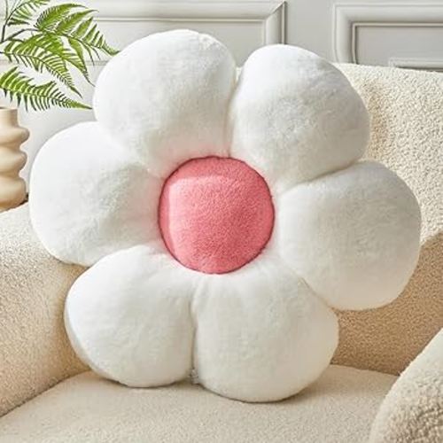 Flower Pillow,Flower Shaped Throw Pillow 15.7In Daisy Pillow Cute Flower Seating Cushion Cute Home Decor& Plush Pillow for Sofa Couch Bed
