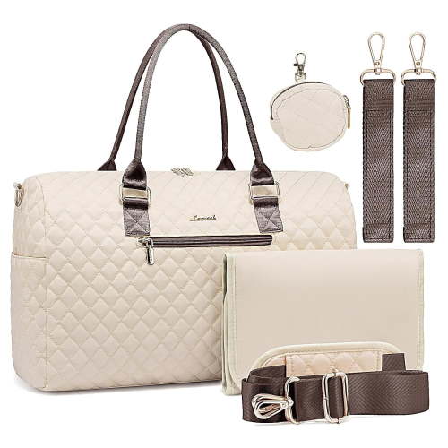 Lovevook Fashion Diaper Bag Tote, Large Mommy Bag for Hospital Breastfeeding Overnight Weekend Travel with Changing Pad and Pacifier Case