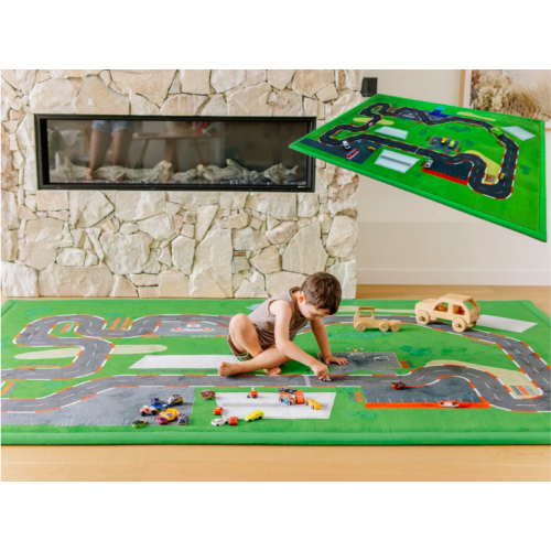 Relax Mat - 1.4" Thick Soft Foam Play Mat - 6.6"x10" Race Track Mat