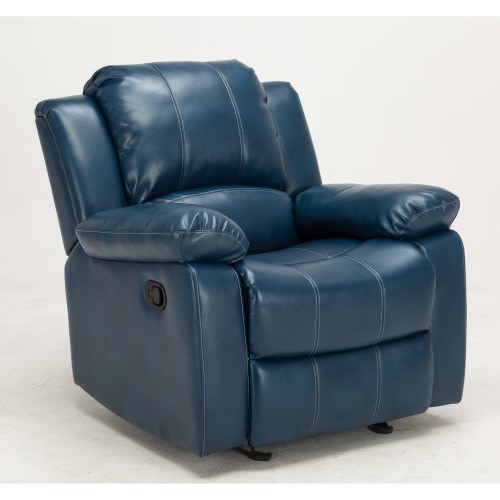 Charleston Leather Gel Glider Rocker Recliner by Greyson Living - Blue