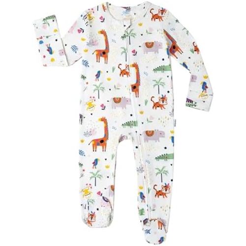 Baby Footie Romper Pajamas Unisex Newborn Infant Footed Pjs Zipper Rompers Viscose from Bamboo Sleepwear