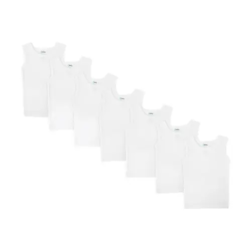 4baby Singlets 7 Pack White | Baby Bunting AU