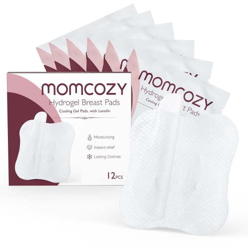 Momcozy Hydrogel Nipple Pads, Soothing Gel Breast Pads for Nursing, Cooling Relief, 12 PCS