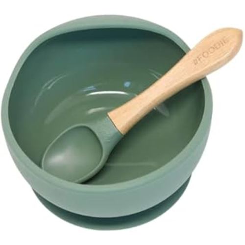 Glitter & Spice Silicone Bowl + Spoon Set - Mossy Meadows