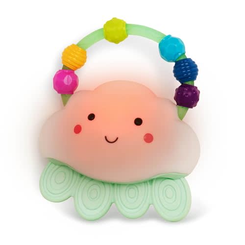 B. toys- B. baby  Baby Light-Up Cloud Rattle- Rain-Glow Squeeze- Teething Rattle Toys for Babies 3 Months +
