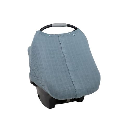 Little Unicorn Baby Car Seat Canopy | Soft & Breathable Muslin Fabric | Magnetic Closure Cover & Universal Fit | for Protection & Privacy | Nursing Cover (Sea)