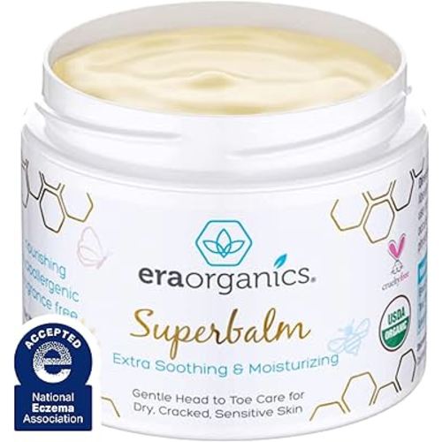 Era Organics Healing Ointment for Babies - USDA Certified Organic Natural Gentle Moisturizer for Sensitive Skin Prone To Baby Eczema, Cradle Cap (Infant Seborrheic Dermatitis), Rashes, Hives & More