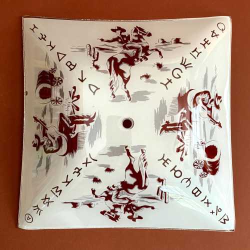 Vintage Cowboy Glass Light Fixture Shade, with “Ranch Brand” Motif