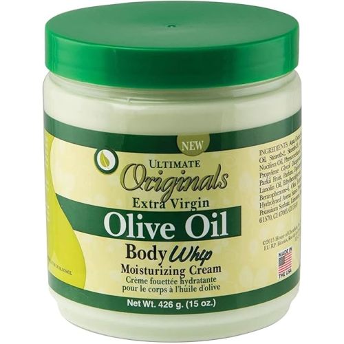 Originals by Africa's Best Extra-Virgin Olive Oil Body Whip Moisturizing Cream, A Higher Level of Moisturizing For Long Lasting Silky, Soft, Glowing Skin 15oz Jar