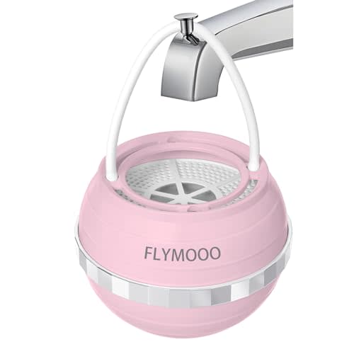 Bath Water Filter for Tub Faucet - 8 Stages Bathtub Water Filter Reduces Contaminants for Softer, Smoother Skin - 2,500 Gallons of Filtration, BPA Free (Pink)