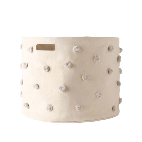 Pom Pom Basket Drum - Grey
