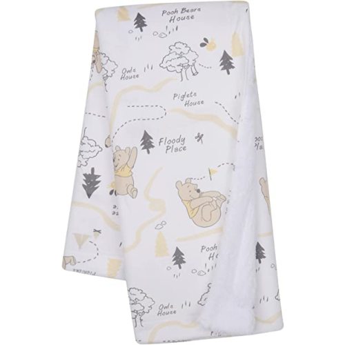 Lambs & Ivy Disney Baby Pooh and The Hundred Acre Woods White Baby Blanket