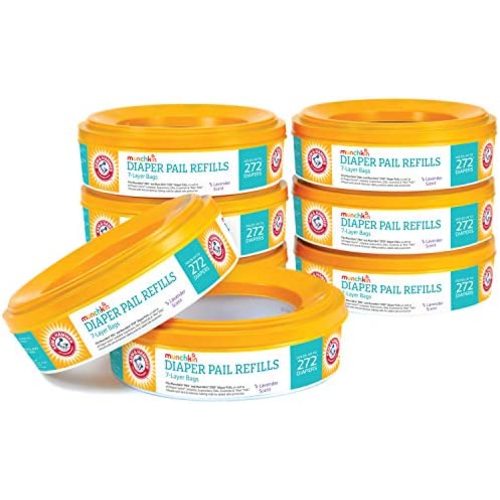 Munchkin Arm & Hammer Diaper Pail Refill Rings, 2,176 Count, 8 Pack (272 Count each)