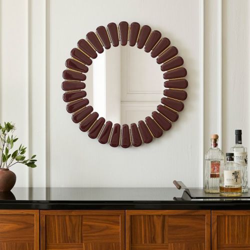 Pierce & Ward Faceted Round Wall Mirror