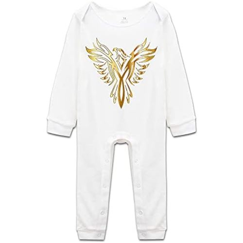 DOQOSESHY The Golden Phoenix Cute Infant Toddler Rompers Unisex Baby Bodysuit