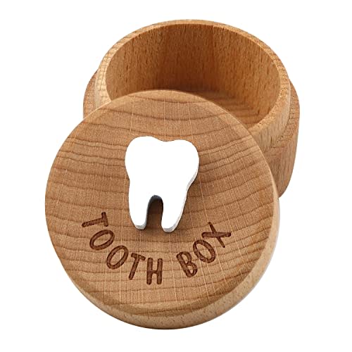 free-space Tooth Fairy Box 3D Carved Wooden Souvenir Dropped Tooth Keepsake Storage Box Gift for Boy or Girl (Tooth Fairy Box)