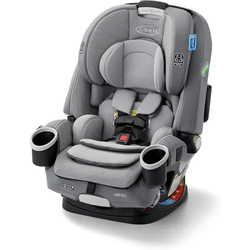 Graco 4Ever DLX 4-in-1 Car Seat, Charlie | Infant to Toddler Car Seat, with 10 Years of Use | Rear-Facing, Forward-Facing and Booster Modes | Safe, Comfortable and Convenient