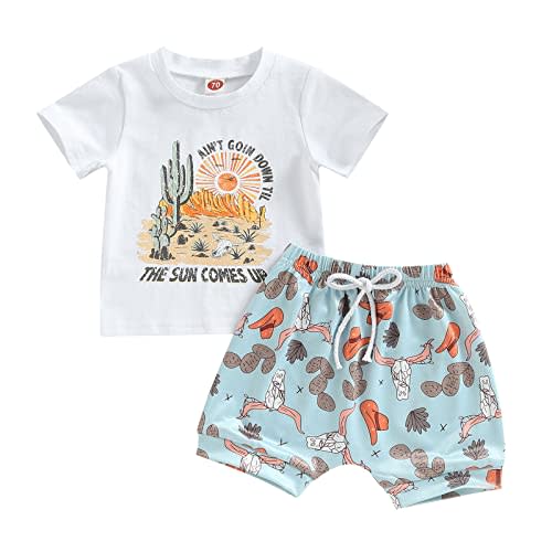 Kupretty Baby Boy Clothes Toddler Summer Outfit Short Sleeve T-Shirt Tee Tops Joggers Casual Shorts 2Pcs Clothing Set