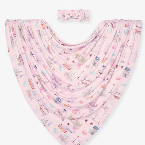 Travel Pink Swaddle Headband Set | Posh Paris
