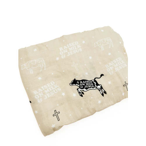Raised On Milk & Jesus Cow Swaddle Blanket – OUR HOUSE ABOVE