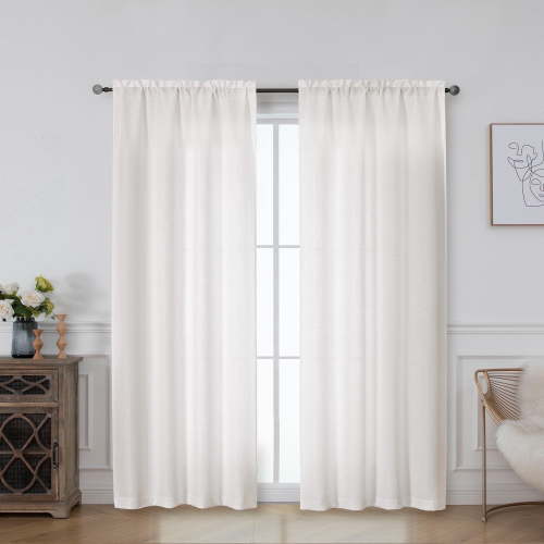 OVZME, Bethany Curtains, 40" x 72" - 2 Pack, Ivory