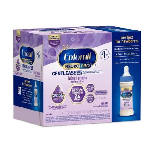 Enfamil NeuroPro GentleEase Ready to Use Infant Formula Bottles - 2 fl oz Each/6ct: Non-GMO, Milk-Based, Unflavored