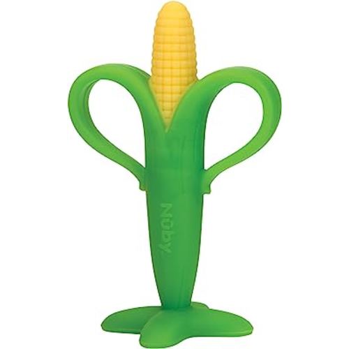 Nuby Soothing Corn Teether, Green, Green
