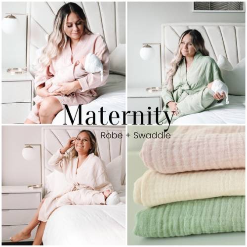 Mommy & Me Robe and Blanket Set Maternity Robe and Swaddle - Etsy