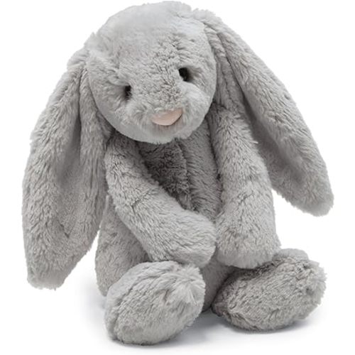 Jellycat Bashful Grey Bunny Stuffed Animal, Small 7 inches - Rabbit and Bunny Plush Toy - Classic Children's Gift