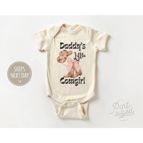 Daddy&#39;s Little CowGirl Onesie® - Country Girl Bodysuit - Father&#39;s Day Natural Baby Onesie® - Daddy&#39;s Girl Onesie®
