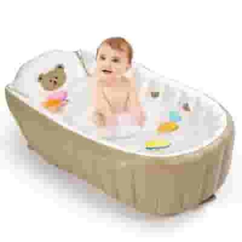 Morfone Inflatable Baby Bathtub for Newborn to Toddler, Portable Baby Tub with Air Pump, Collapsible Shower Basin for Easy Storage