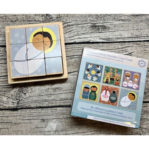 NATIVITY 6 IN 1 WOODEN CUBE PUZZLE
