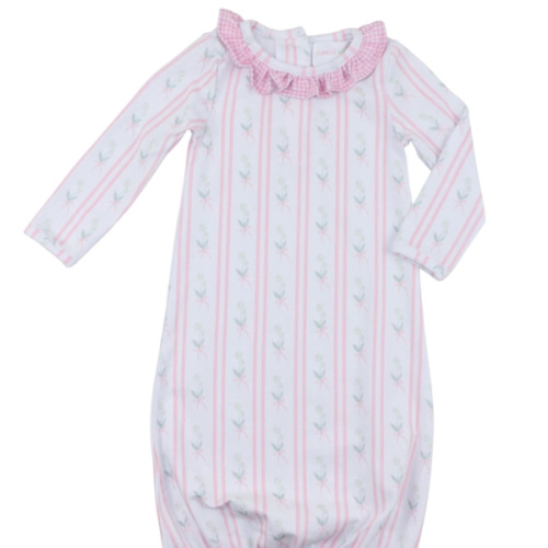 Pink Floral Stripe Knit Baby Gown – Cecil & Lou