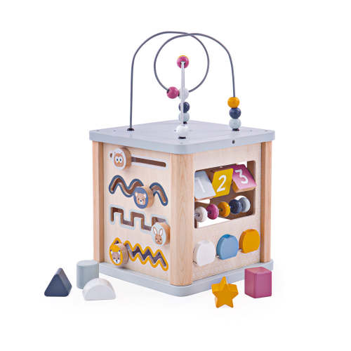 100% FSC® Wooden Activity Cube | Bigjigs Toys | Over The Moon