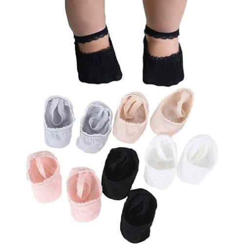 Baby Girl Socks Lace Non-skid Toddler Socks Newborn Infants Anti Slip Skid Princess Mary Jane Dress Socks 0-3T 5 Pcs