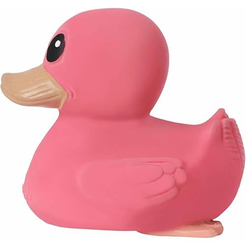 Hevea Kawan Mini Rubber Duck - 100% Natural Rubber Baby Bath Toy - Perfect for Playing, Teething, and Bathing - Powerful Pink
