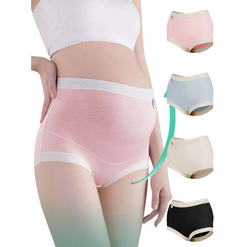 Deago 4 Pack Women’s Seamless Maternity Panties High Waist Full Coverage Pregnancy Postpartum Underwear Over Bump Briefs