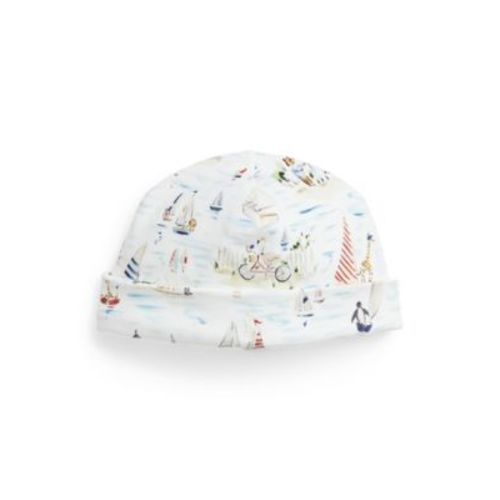 x Riley Sheehey Baby Boys Cotton Beanie - Nautical Zoo