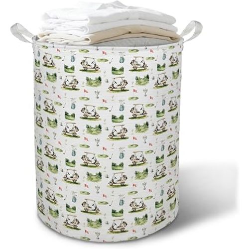 Golf Nursery Laundry Basket Hamper,14.2"x14.2" x17.7"